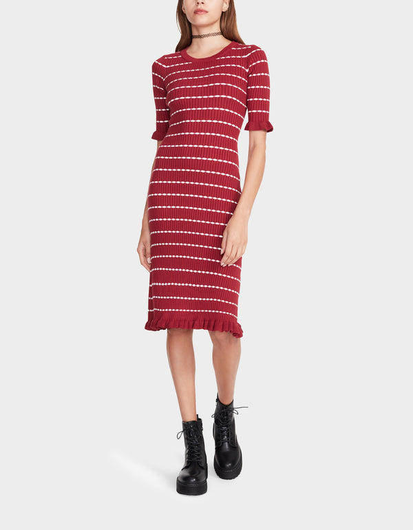 SWEET IN STRIPES SWEATER DRESS RED ...